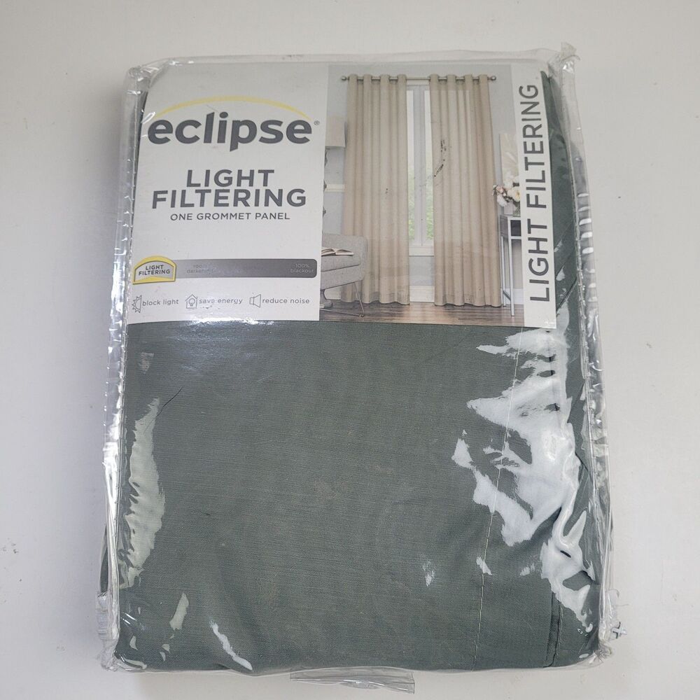NEW Eclipse Light Filtering 52 x 108 One Grommet curtain panel 'Sage' #CT180